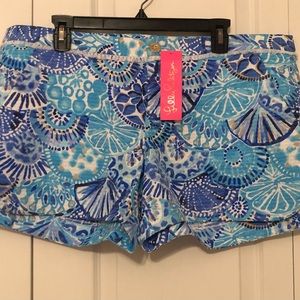 Lilly Pulitzer Adie shorts turquoise Oasis half shell size 16 NWT
